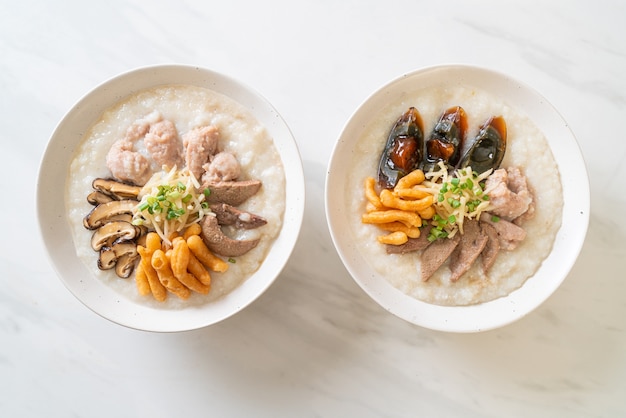 Pork Congee o Porridge con Pork bowl