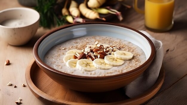 Porridge di grano saraceno con banane