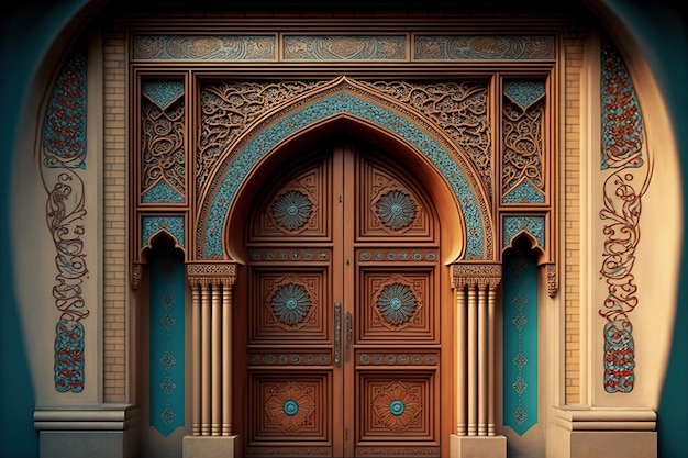 Porta araba nello stile del XIX secolo. 3d rendering arte digitale