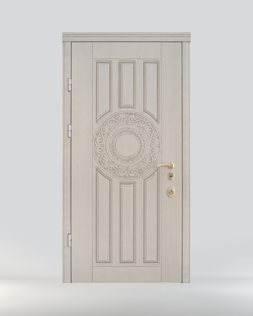 Porta d'ingresso classica beige con patina Vista frontale