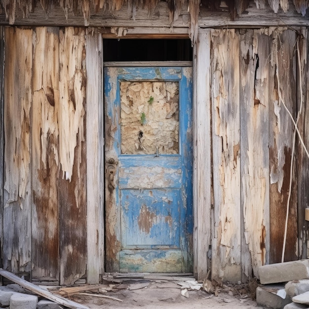 Porta in legno in decomposizione