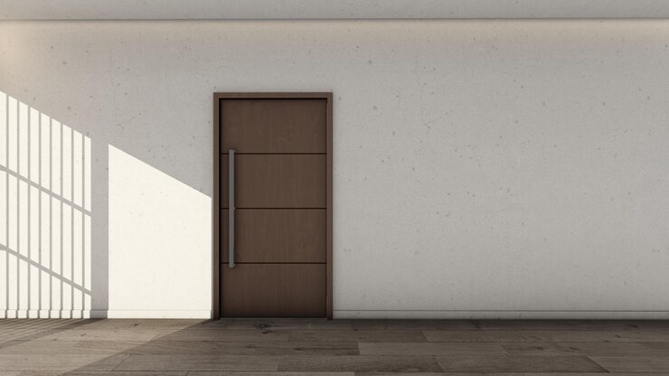 Foto porta minimalista in stile contemporaneo con spazio per le copie