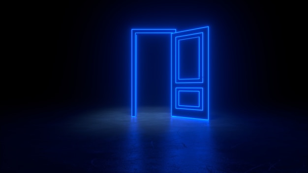 Porta neon blu