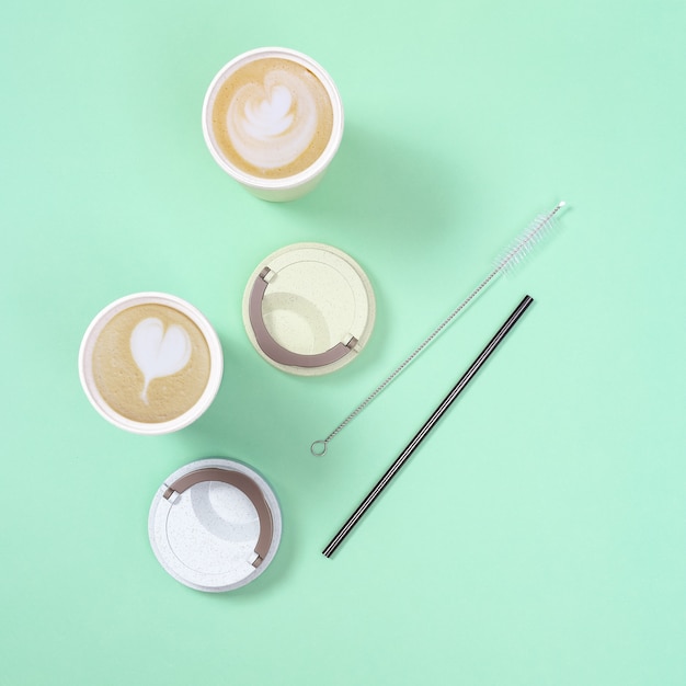 Porta via caffè, cappuccino e latte art in tazza termica eco riutilizzabile