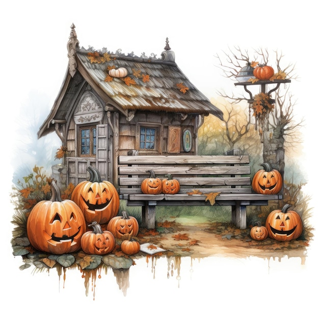 porte d'ingresso porte casa casa Halloween illustrazione mostro inquietante isolato vettore clipart carino