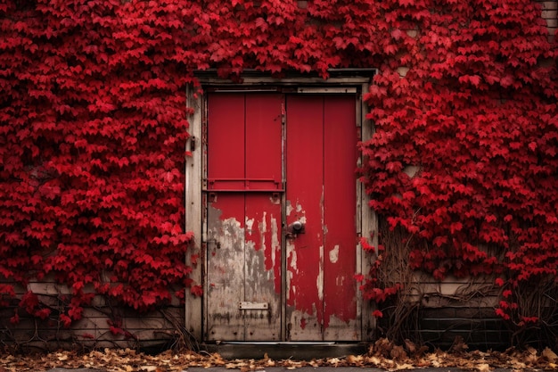 Porte in metallo rosso di grandi dimensioni Generate Ai