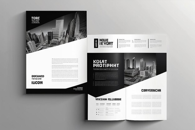 Portfolio design template vectorMinimale brochure report business flyers rivista posterAbstract copertina quadrata in bianco e nero presentazione del libro