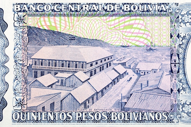 Porto di Antofagasta dai vecchi soldi boliviani