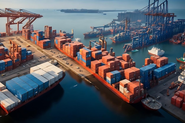 Porto industriale e cantiere di container