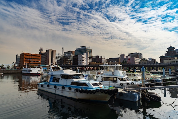 Porto nella baia di Yokohama, in Giappone