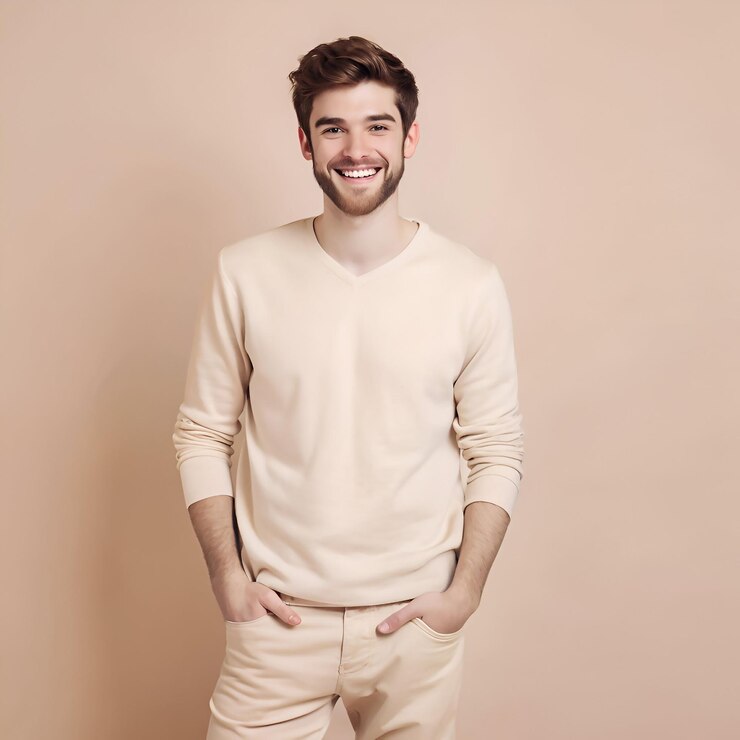 Portrait of a happy young casual man standing