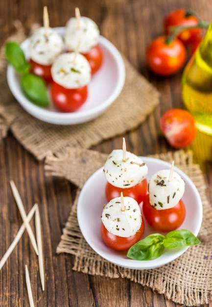 Porzione di Mozzarella con Pomodori