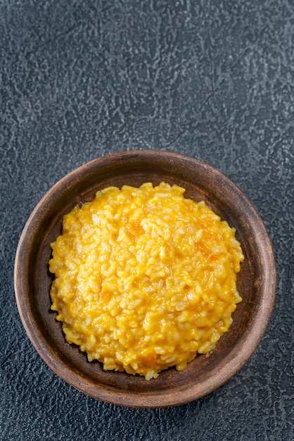 Porzione di risotto alla zucca