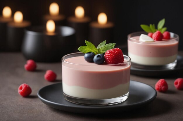 Porzione singola di Panna Cotta con bacche