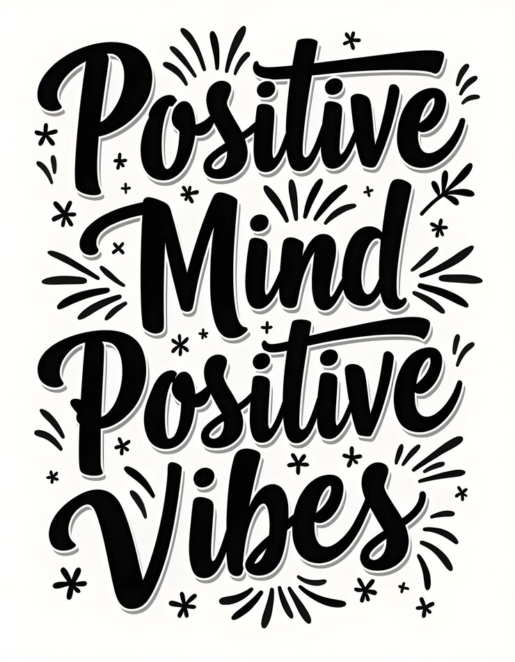 Foto positive mind positive vibes t-shirt design motivazionale svg