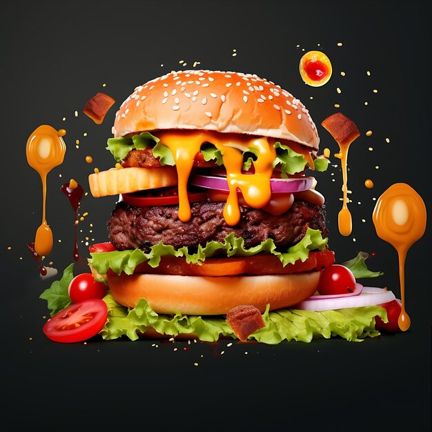 Post Design Burger per i social media