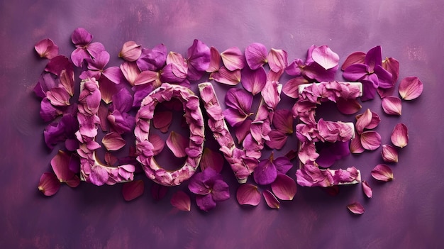 Poster artistico orizzontale creativo del concetto di Violet Love