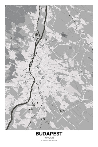 Poster Budapest Ungheria mappa