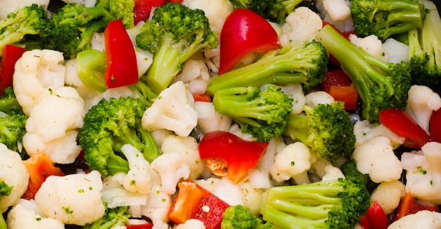 poster cibo vegetariano cibo sano verdure miste cavolo broccoli cavolfiore peperone rosso