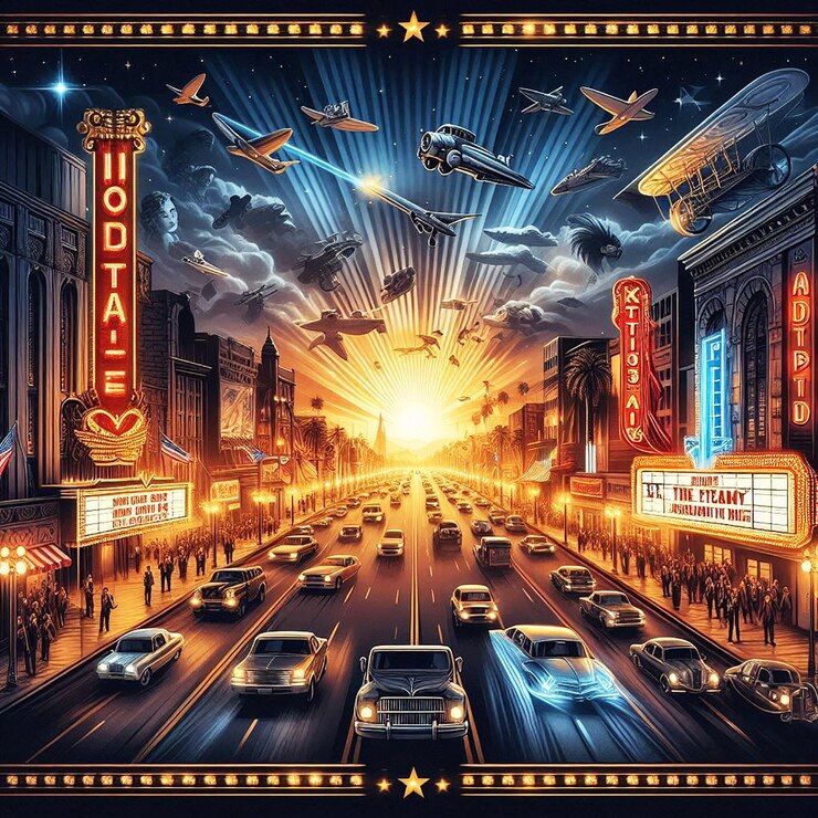 poster cinematografico banner reale background design