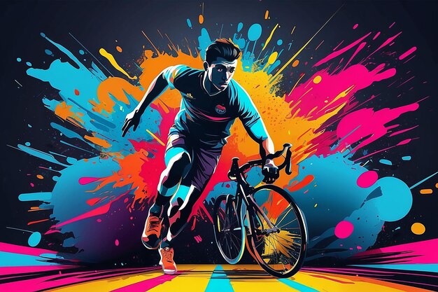 Poster colorato moderno per lo sport Illustrazione vettoriale