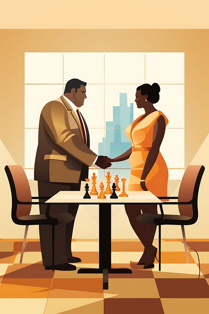 Poster creativo di arte digitale astratta di PlusSize Manager con elegante business potenziato