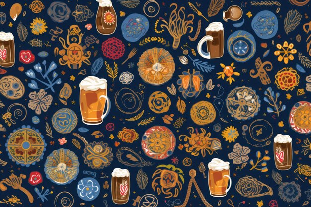 Poster da party di Oktoberfest con birra