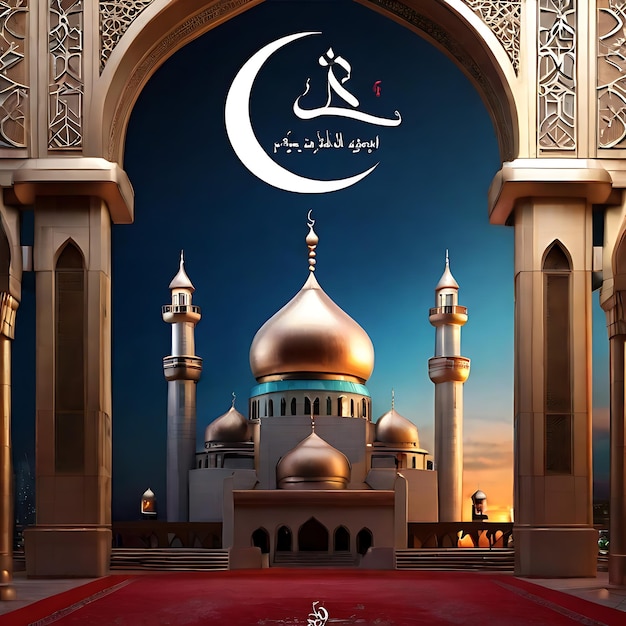 Poster del Ramadan con foto di beautifulai generato