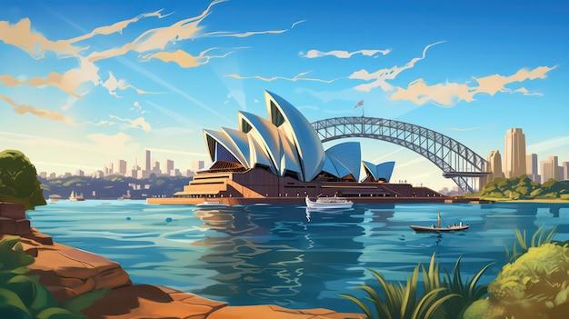 Poster del Teatro dell'Opera di Sydney nella vista serale del giorno