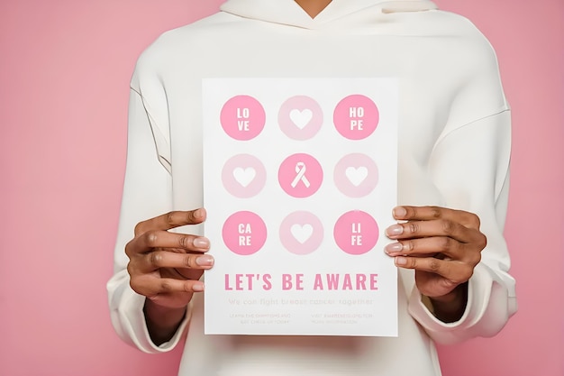 Poster della scheda di sensibilizzazione sul cancro al seno
