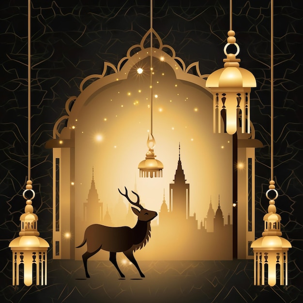 Poster di auguri Eid ul adha per la progettazione grafica di sfondo Eid e poster eid