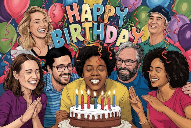 Poster di buon compleanno