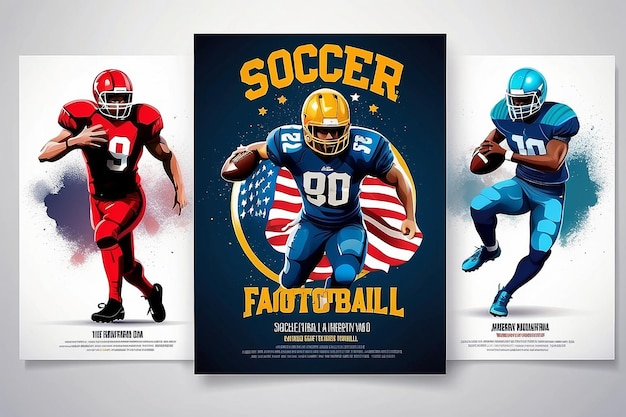 Poster di competizioni per il calcio o il calcio americano