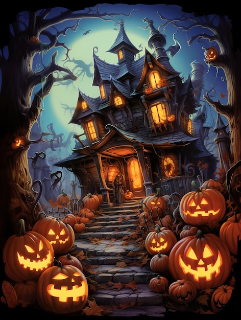 Poster di fantasmi e demoni di Halloween