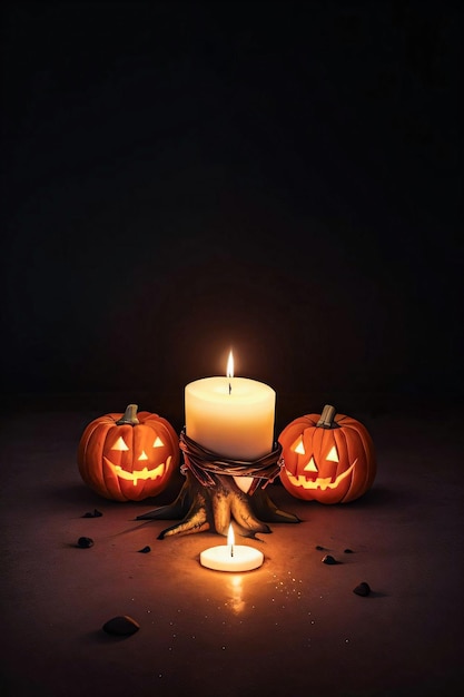 Poster Di Halloween Con Sfondo Di Zucca