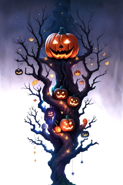 Poster Di Halloween Con Sfondo Di Zucca