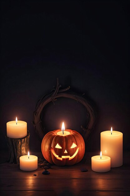 Poster Di Halloween Con Sfondo Di Zucca