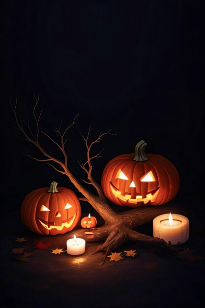 Poster Di Halloween Con Sfondo Di Zucca