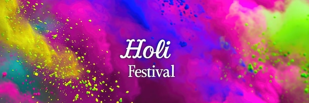 Poster di Happy Holi con sfondo colorato