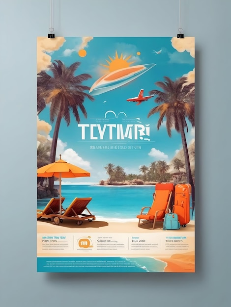 Poster di progettazione volantino per vacanze di viaggio