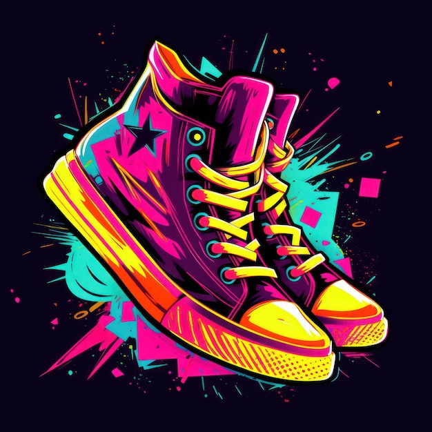 poster di sneaker colorato