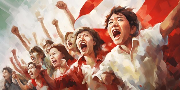 Poster e volantino per la Giornata dell'Indipendenza dell'Indonesia
