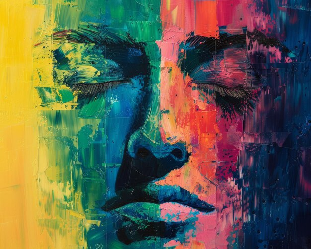Poster espressionista per un servizio di terapia artistica che utilizza il colore per trasmettere emozioni
