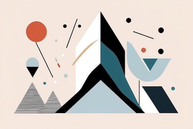 Poster geometrico minimalista con forma e figura semplici