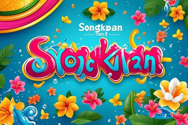 Poster Happy Songkran Modello vettoriale Poster