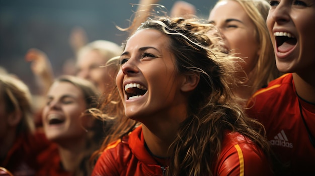 Poster impressionante per la gloria del calcio spagnolo per il trionfo della squadra nazionale femminile