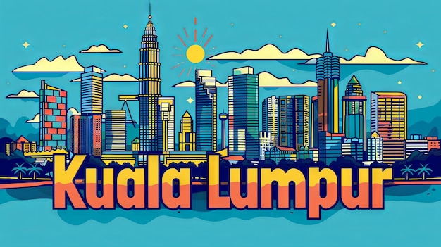 Poster minimalista della città di Kuala Lumpur