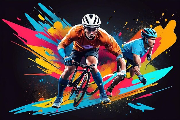 Poster moderno a colori per lo sport Illustrazione vettoriale