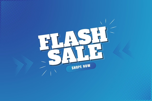 Poster o banner di Flash Shopping con icona Flash con testo 3D su sfondo blu Flash Sales