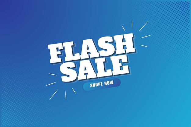 Poster o banner di Flash Shopping con icona Flash con testo 3D su sfondo blu Flash Sales